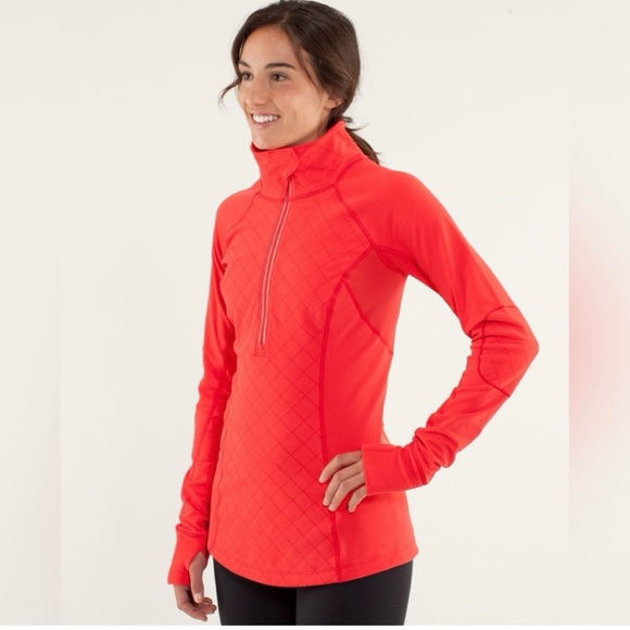 Lululemon red toasty tech pullover jacket size 12 - Picture 1 of 6